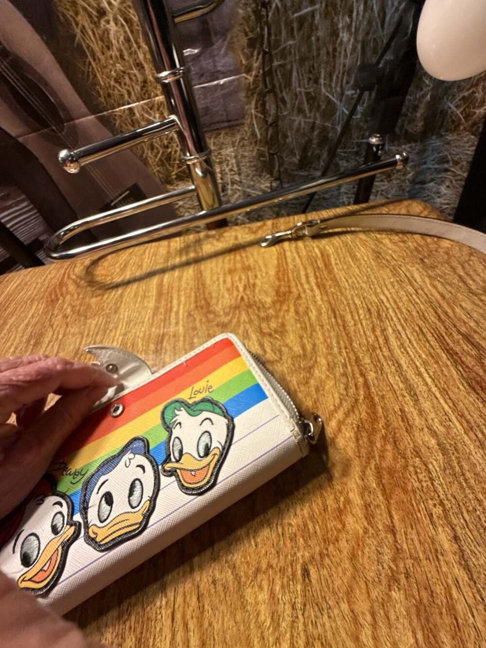 Disney Parks Huey, Dewey, and Louie Rainbow Striped Zip Wallet - Picture 3 of 7